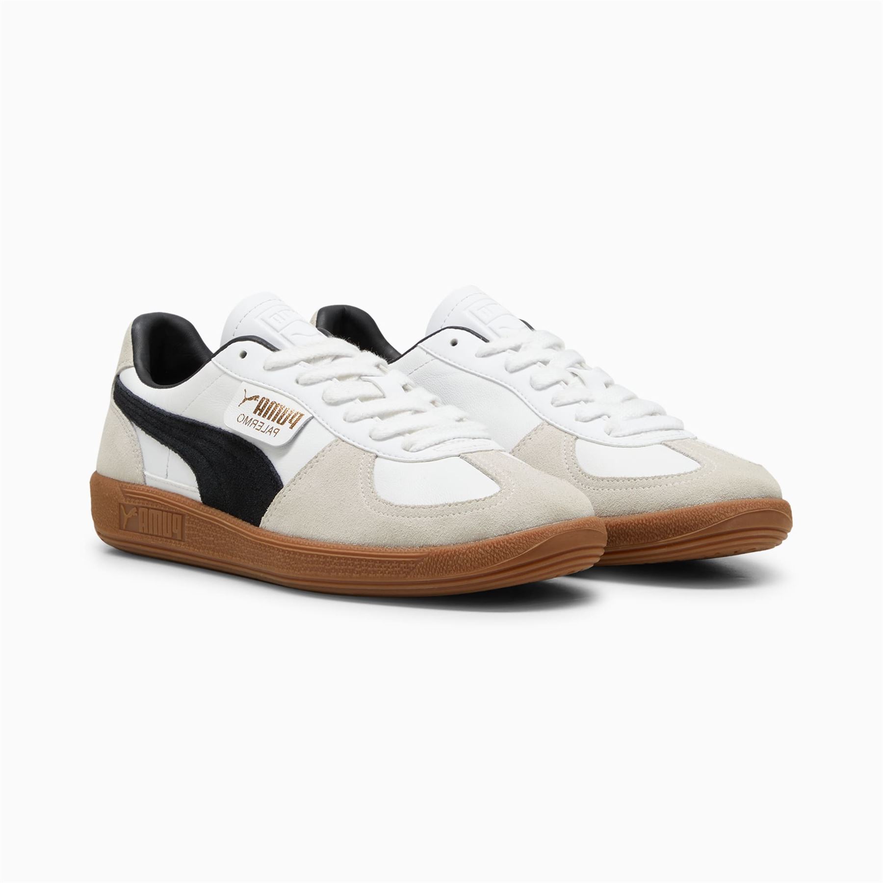 Puma Palermo Leder-Sneaker, Weiß/Schwarz