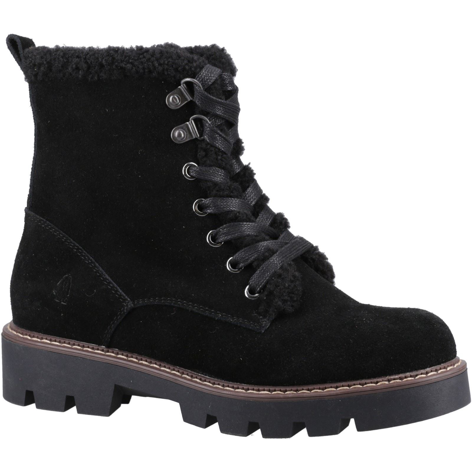 Hush Puppies Aurelia Wildleder Damen Schwarz Stiefel Image