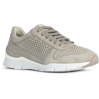 Geox D Sukie B Leder Damen Hellgrau Turnschuhe Image