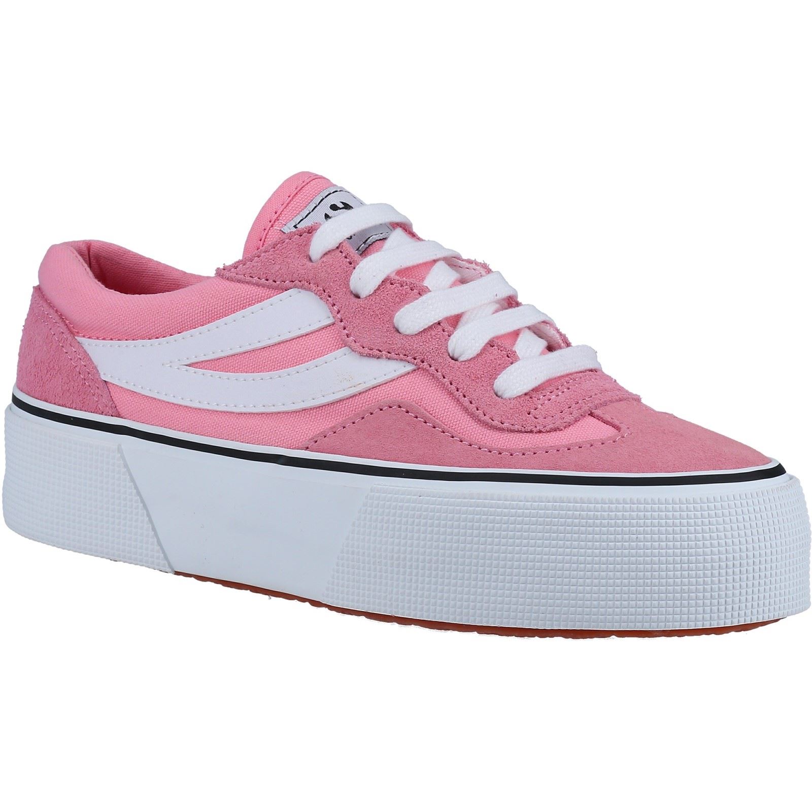 Superga 3041 Revolley Colorblock Platform Leder Damen Rosa/Weiß Turnschuhe