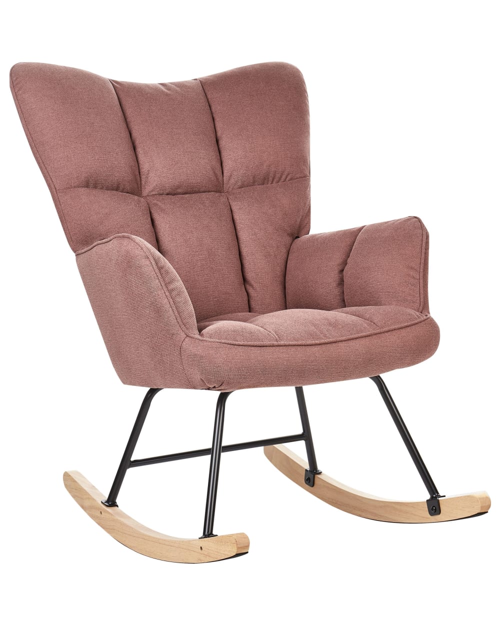 Fauteuil à bascule tissu rose