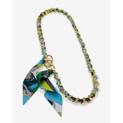 Boston Proper - Gold Yellow - Print Chain Belt - Small/Medium