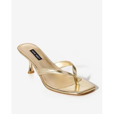 Boston Proper - Gold Yellow - Square Toe Thong Heel - 9.0