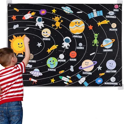 Montessori Toy Solar System Felt Story Busy Board Set for Toddlers Farm Early Learning Storytelling