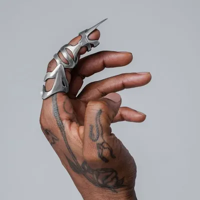 Punk Armour Rings Gothic Rock Machinery Scroll Joint Armor Knuckle Knight Metal Multilayer Finger