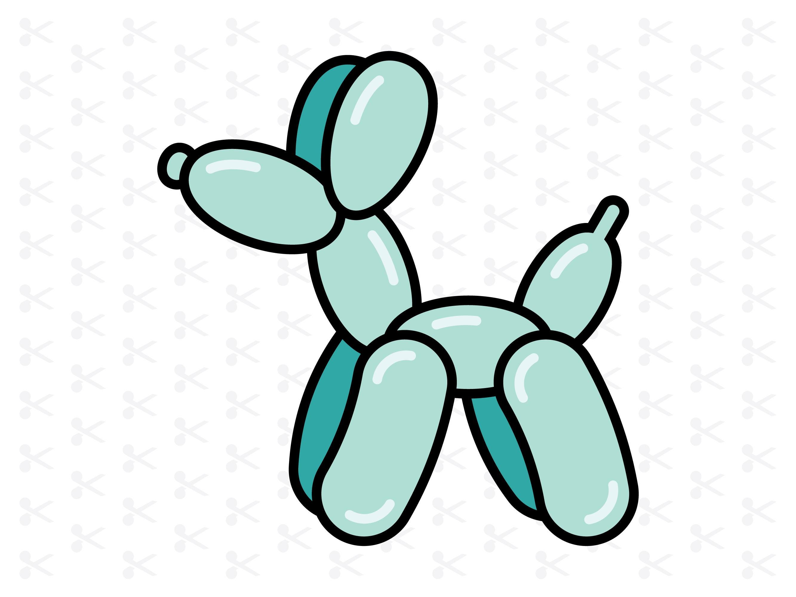 Cane palloncino carino Svg Png Jpg Eps Pdf Ai / Palloncino cane blu / Animale palloncino / Cane palloncino / Clipart / Download digitale / Silhouette