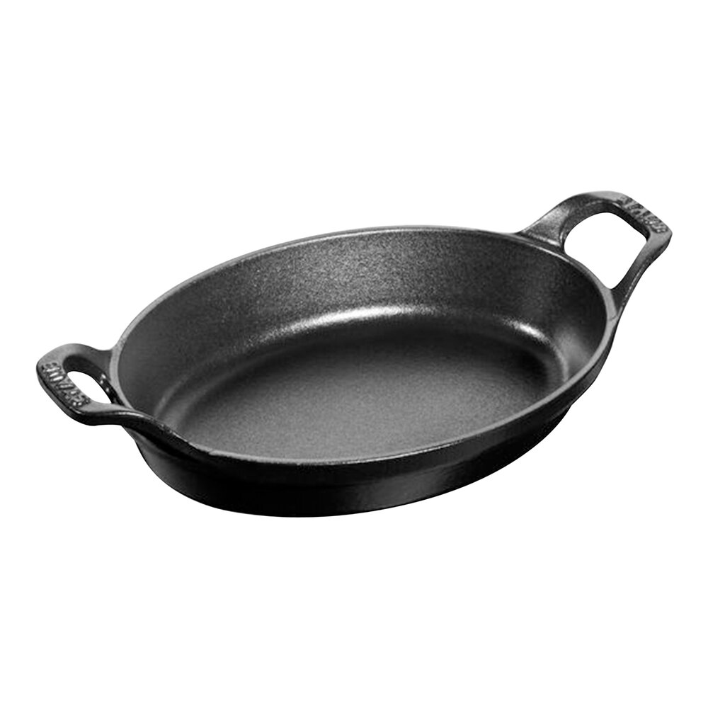 Staub 1 Qt. Black Enameled Cast Iron Oval Baking Dish 1004016