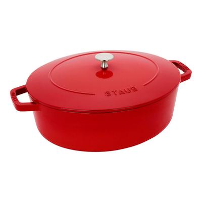 Staub 6.25 Qt. Cherry Enameled Cast Iron Oval Dutch Oven 1029440