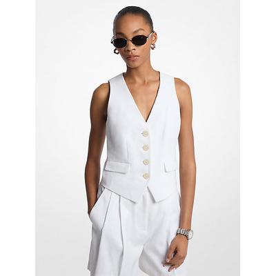 Michael Kors Linen and Cotton Twill Vest White 12