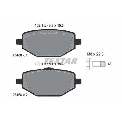 TEXTAR Bremsbelagsatz, Scheibenbremse hinten rechts links für MITSUBISHI RENAULT MQ005264 440602361R 2646801