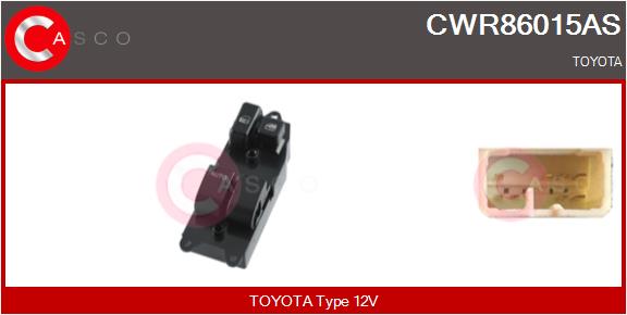 CASCO Schalter, Fensterheber CWR86015AS Fahrerseitig 12V für TOYOTA 8482010100 Image