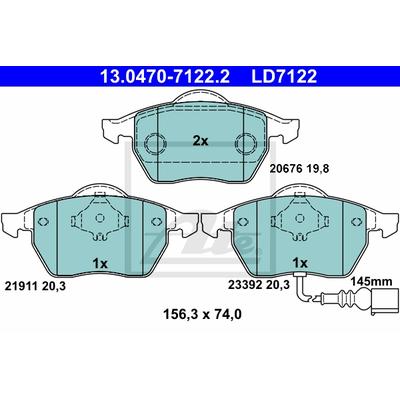 ATE Bremsensatz-Vorn und hinten Bremsensatz, Scheibenbremse vorne rechts links belüftet 310mm für SKODA SEAT VAG 1J0615601Q 1J0615601P 8N0615301A SG00 Image