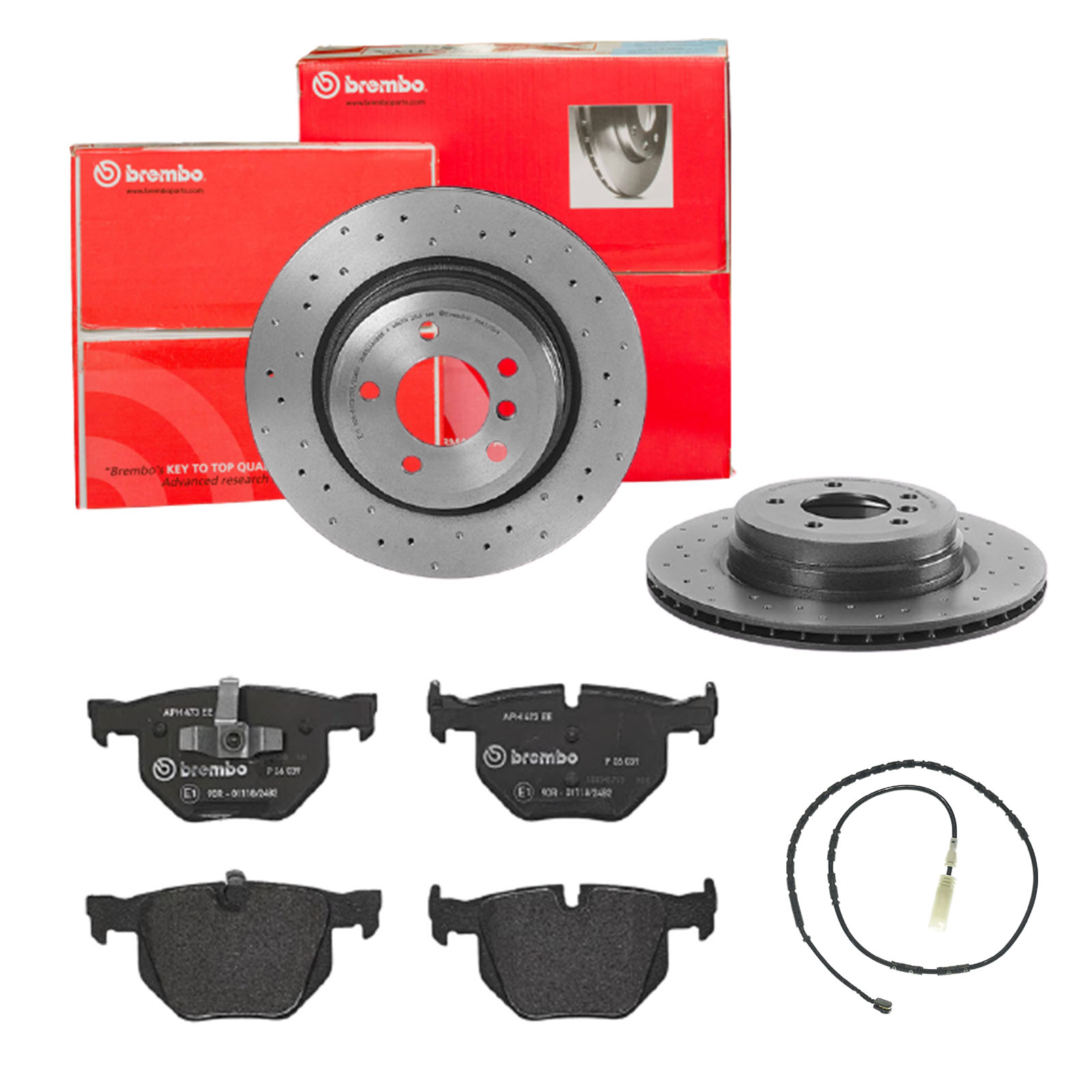 BREMBO Bremsensatz, Scheibenbremse sk8k0f9df3 Hinterachse Gelocht/innenbel. 336mm 22mm für BMW Image