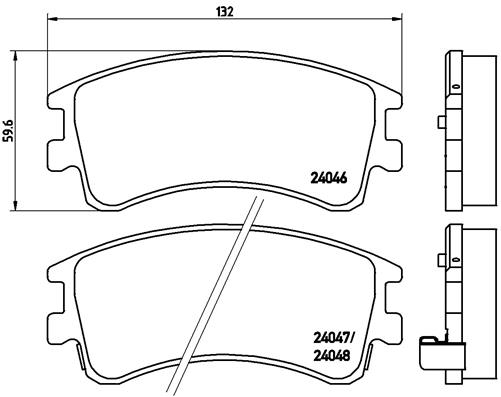 BREMBO Bremsensatz, Scheibenbremse Bremsensatz-Vorn und Hinten sg00000ehp Hinterachse innenbelüftet 280mm 24mm für MAZDA FAW