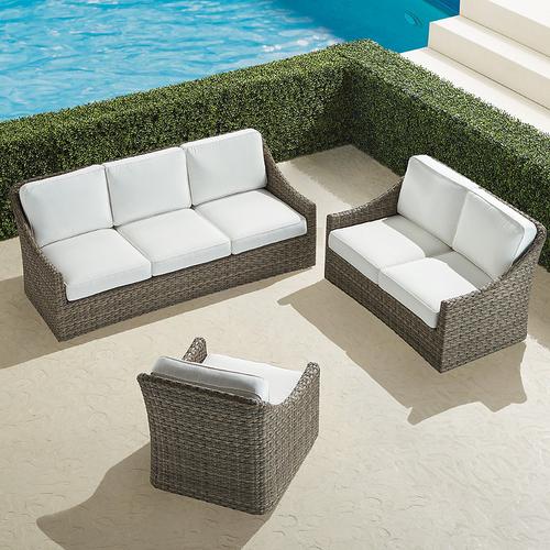 Ashby 3-pc. Sofa Set in Putty Wicker - Quick Dry, Sailcloth Aruba - Frontgate