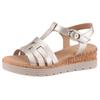 Keilsandalette GABOR "GENUA", Damen, Gr. 41, gold (goldfarben), Glattleder, metallic, klassisch, Schuhe, Riemchensandale, Sommerschuh mit Klettverschluss, G-Weite