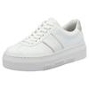 Plateausneaker RIEKER, Damen, Gr. 41, silber (weiß, silberfarben), Lederimitat, sportlich, Schuhe, Schnürschuh, Halbschuh, Freizeitschuh mit gepolstertem Schaftrand