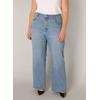 Weite Jeans BASE LEVEL CURVY, Damen, Gr. 58/60, Länge 32, blau (light blau), Denim/Jeans, Obermaterial: 98% Baumwolle, 2% Elasthan, unifarben, casual, bequem lang, Jeans, in großen Größen