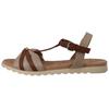 Riemchensandale TOM TAILOR, Damen, Gr. 41, beige (beige, braun), Lederimitat, Textil, mehrfarbig, kontrastfarbene Details, modisch, Schuhe, Sommerschuh, Sandalette, Flats mit verstellbarer Schnalle