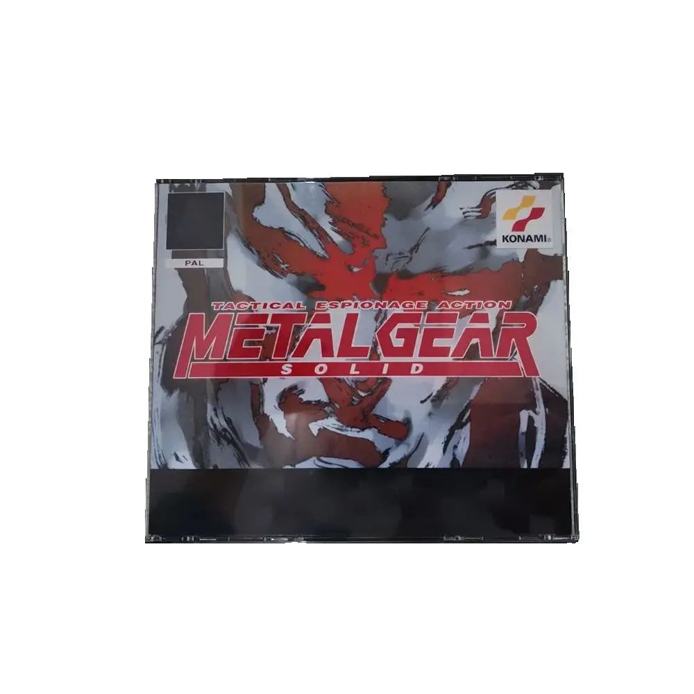 PS1 metalgear solid PAL With Manual Copy Disc Game Black Bottom Unlock Console Station 1 Retro Optical Driver Video Game Part