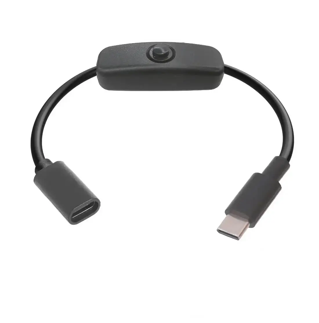 2-in-1-USB-Typ-C-Verlängerungskabel mit Ein-/Aus-Schalter-Taste, USB-C PD auf Micro-USB/DC, 5,5 x 2,1 mm, Netzkabel, 5 V, universell Typ C Image