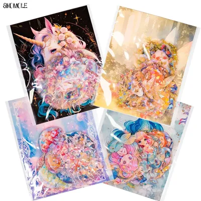 30PCS Kreative Märchen Prinzessin INS Transparente Aufkleber Meerjungfrau Quallen Einhorn Dekorative Image