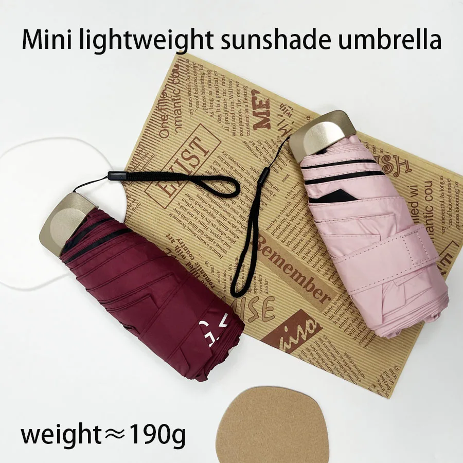 Mini-Sonnenschirm für den Außenbereich, UV-Schutz, ultraleicht, faltbar, fünffacher Regenschirm, Sonnenschirm Image