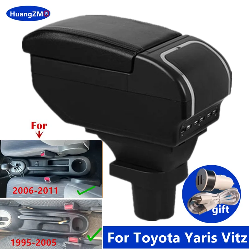 Für Toyota Yaris Vitz 1998-2011 Armlehne Box Für Toyota Yaris Vitz 5dr Fließheck Auto Armlehne Box Lagerung box auto Zubehör Image