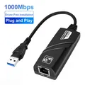Adattatore Ethernet Lan per scheda di rete da USB 3.0 a RJ45 da 1000 Mbps Scheda di rete da 10/100/1000 Mbps da tipo C a RJ 45 per PC MacBook Laptop