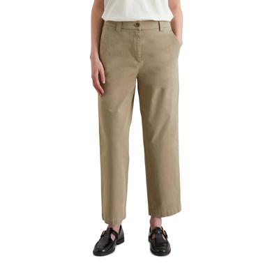 Chinohose MARC O'POLO DENIM "aus Organic Cotton-Twill", Damen, Gr. XS, Normalgrößen, grün (dusky grün), Obermaterial: 98% Baumwolle, 2% Elasthan, unifarben, relaxed fit knöchelfrei, Hosen Image