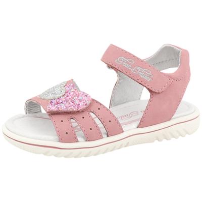 Sandale TOM TAILOR, Kinder, Gr. 28, rosa (altrosa), Lederimitat, Glitzer, festlich, Schuhe, Festtagsschuh, Klettschuh, Sommerschuh mit Glitzer-Herzen Image