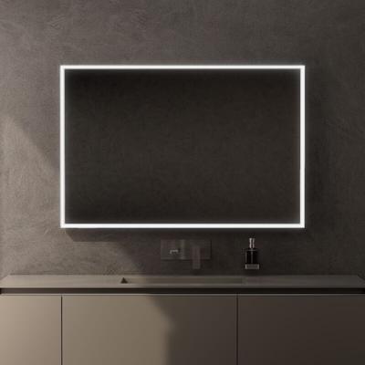 LED-Spiegel Pirano 120x80cm dimmbar mit satiniertem Rahmen - Inda Image