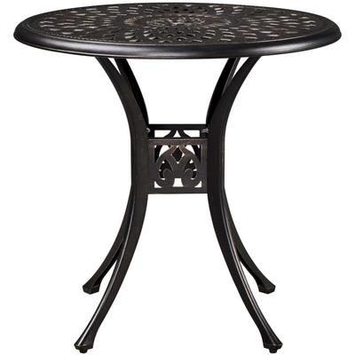 Gartentisch Balkontisch mit Schirmloch Bistrotisch Durchmesser 78 cm Runder Metalltisch für Image