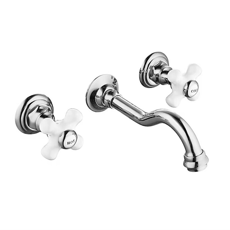 Bathroom Sink Faucet - Wall Mount / Widespread Electroplated Mount Inside Wall mountedBath Taps
