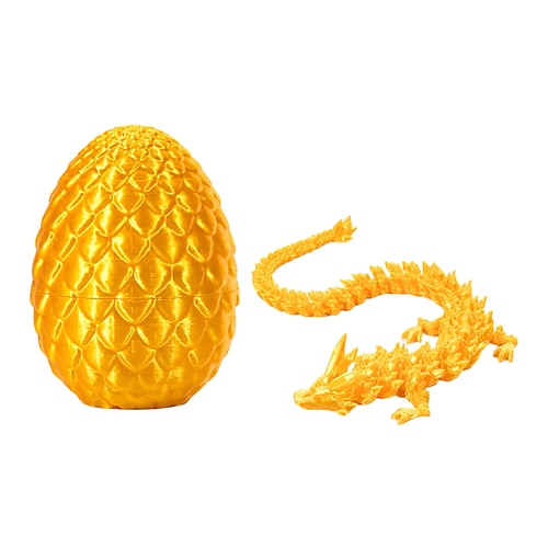Ostern 3D gedrucktes Drachenei, mythische Stücke Drache limitierte Auflage Taschenlampe Set beweglicher Drache, Home Desk Dekor Osterüberraschung Dinosaurier Eier Image