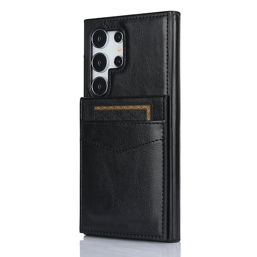 Handy Hülle Handyhüllen Für Samsung Galaxy S26 Ultra Plus S25 S24 S23 S24 FE S22 S21 Ultra Plus S20 Rückseite Mit Ständer Kartenfach Stoßfest Retro TPU PU-Leder Image