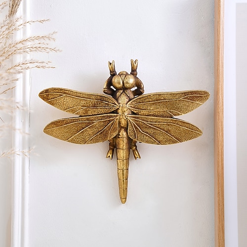 Biene/Libelle aus goldenem Kunstharz, Heimdeko-Kunsthandwerk, Wandbehang für Insektenliebhaber, Sammlerstück, handgefertigter Bilderrahmen, Insekten-Deko-Accessoire für Familienfeiern und Image