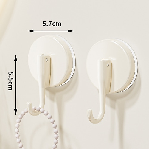 2 Stück Haken in Herzform mit Saugnapf, Vakuum-Wandhaken ohne Bohren, stark haftende Einzelhaken für Küche, Bad und Türrückwandaufbewahrung Image