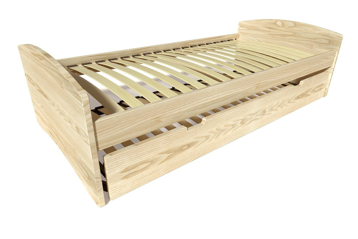 Lit gigogne 80x200 Happy pin massif - Brut (sans vernis)