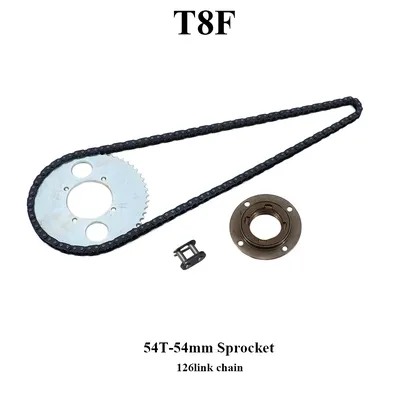 Electric Scooter Rear Wheel T8F 54T 54MM 4 Bolt Sprocket Chain Drive Gear & Freewheel Adapter For