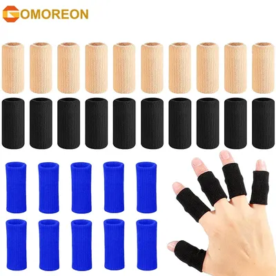 GOMOREON 10Pcs/Set Sports Finger Sleeves Arthritis Support Elastic Finger Guard Outdoor Volleyball