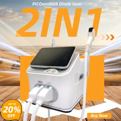 2 in 1 Picosecond Tattoo Removal 808 755 940 1064nm Diode Skin Rejuvenation Painless Permanent Laser Hair Removal Machine