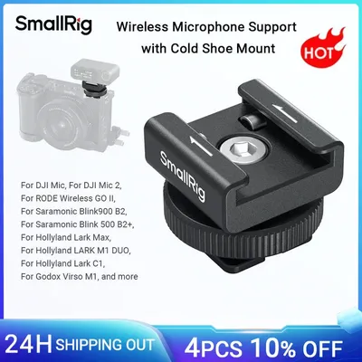 SmallRig Camera Flash SWireless Wireless Microphone Support with Cold Shoe Mount for DJI Mic/Mic 2