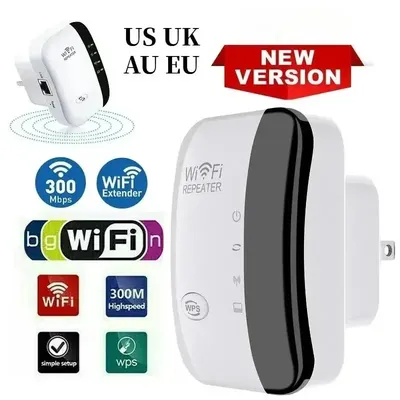Wifi Repeater Wireless Signal Amplifier Extended Network Enhancer EU US Home Router 300m Through The