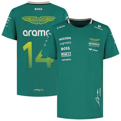 Aston Martin Aramco Cognizant F1 2025 Fernando Alonso Team Driver T-Shirt – Kinder Image