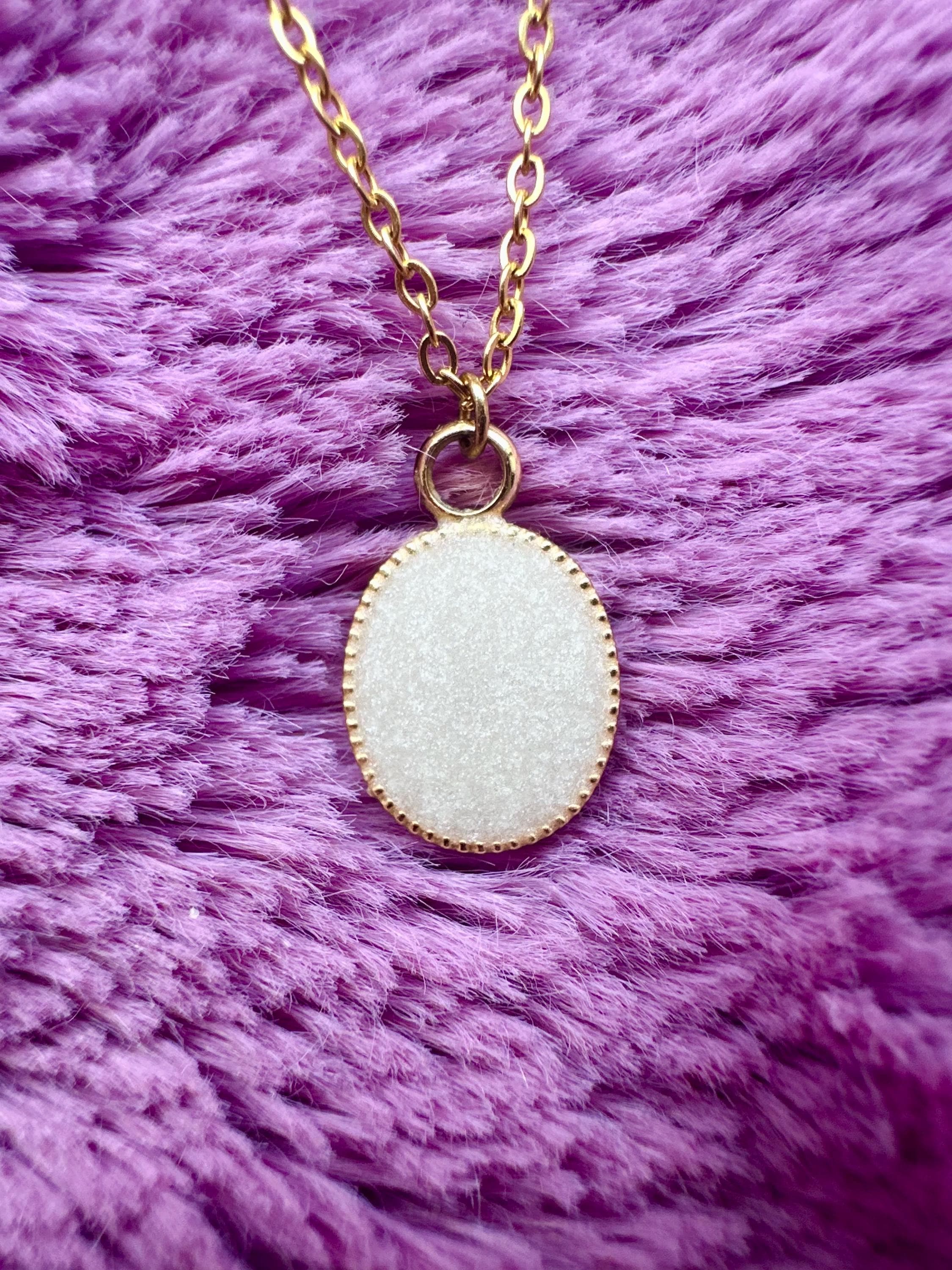 Collana con ciondolo a forma di latte materno, placcata in oro 18 carati, mini collana ovale, kit fai da te per la collana con latte materno, istruzio