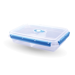 Bestlivings Frischhaltebox mit Deckel - Fresh System 2 Liter - Brotdose mit Trenner - Blau Image