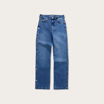 Tecovas Women's Vintage High Rise Jean, Medium Wash, Denim, 27