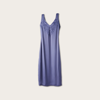 Tecovas Women's Embroidered Slip Dress, Navy, Viscose, Size Medium