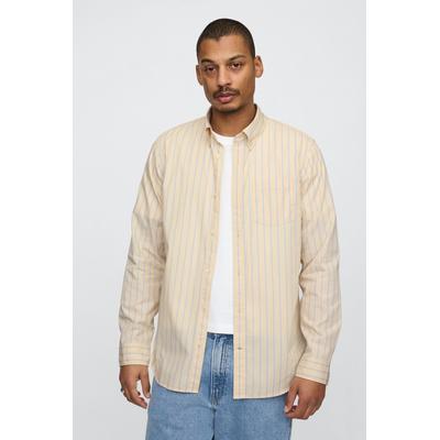 Gap Mens Yellow Stripe Organic Cotton Poplin Classic Shirt - Yellow Stripe